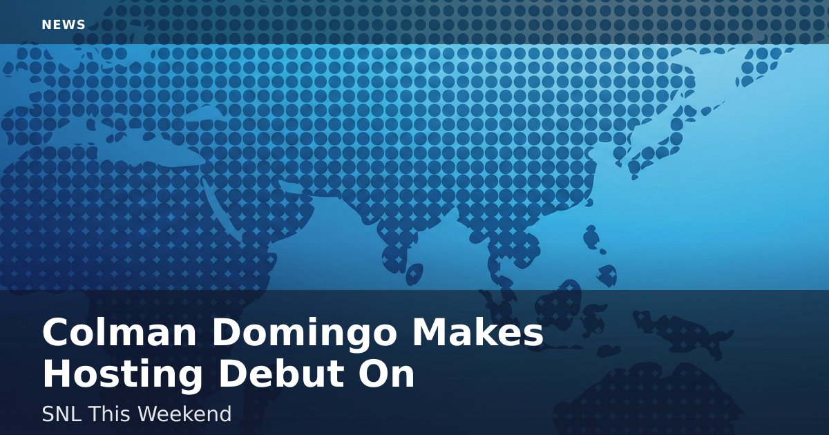 Colman Domingo Makes Hosting Debut On SNL This Weekend