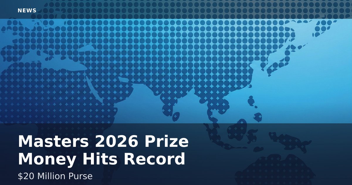 Masters 2026 Prize Money Hits Record $20 Million Purse