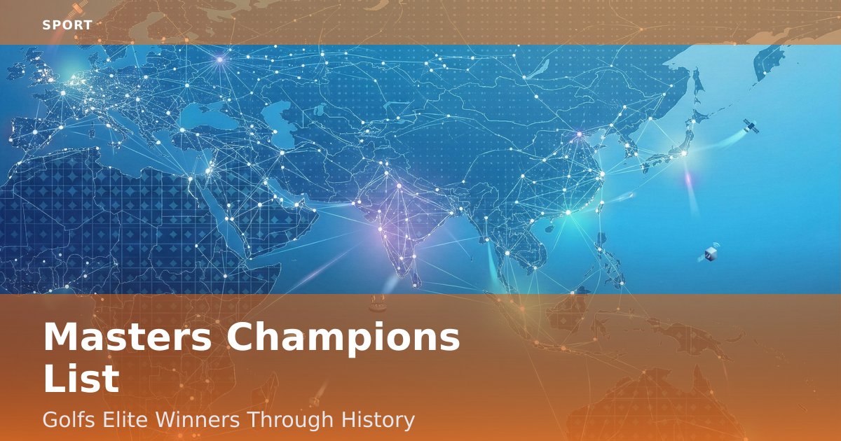 Masters Champions List: Golf's Elite Winners Through History