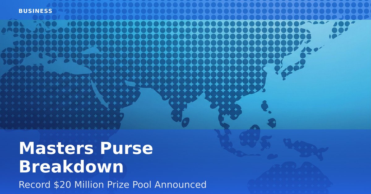 Masters Purse Breakdown: Record $20 Million Prize Pool Announced