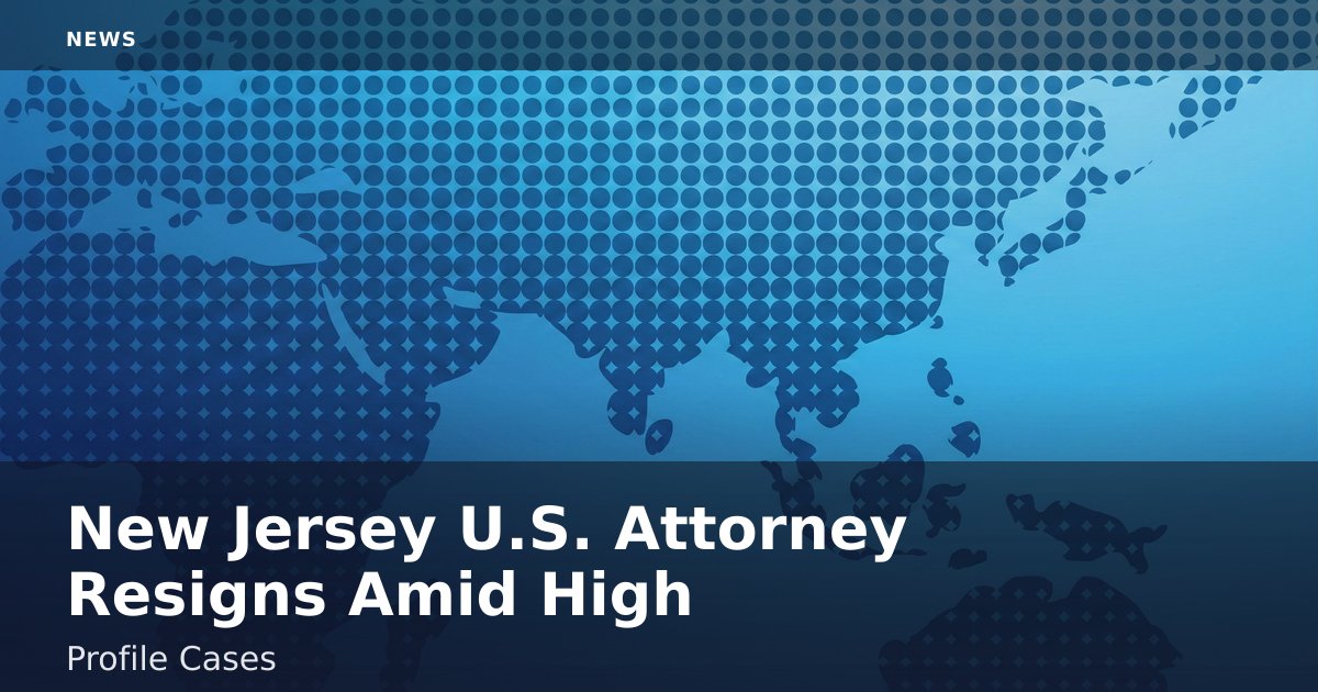 New Jersey U.S. Attorney Resigns Amid High-Profile Cases