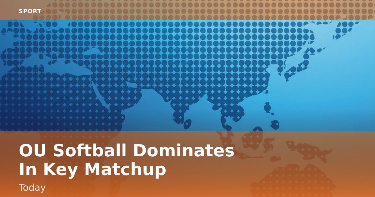 OU Softball Dominates In Key Matchup Today