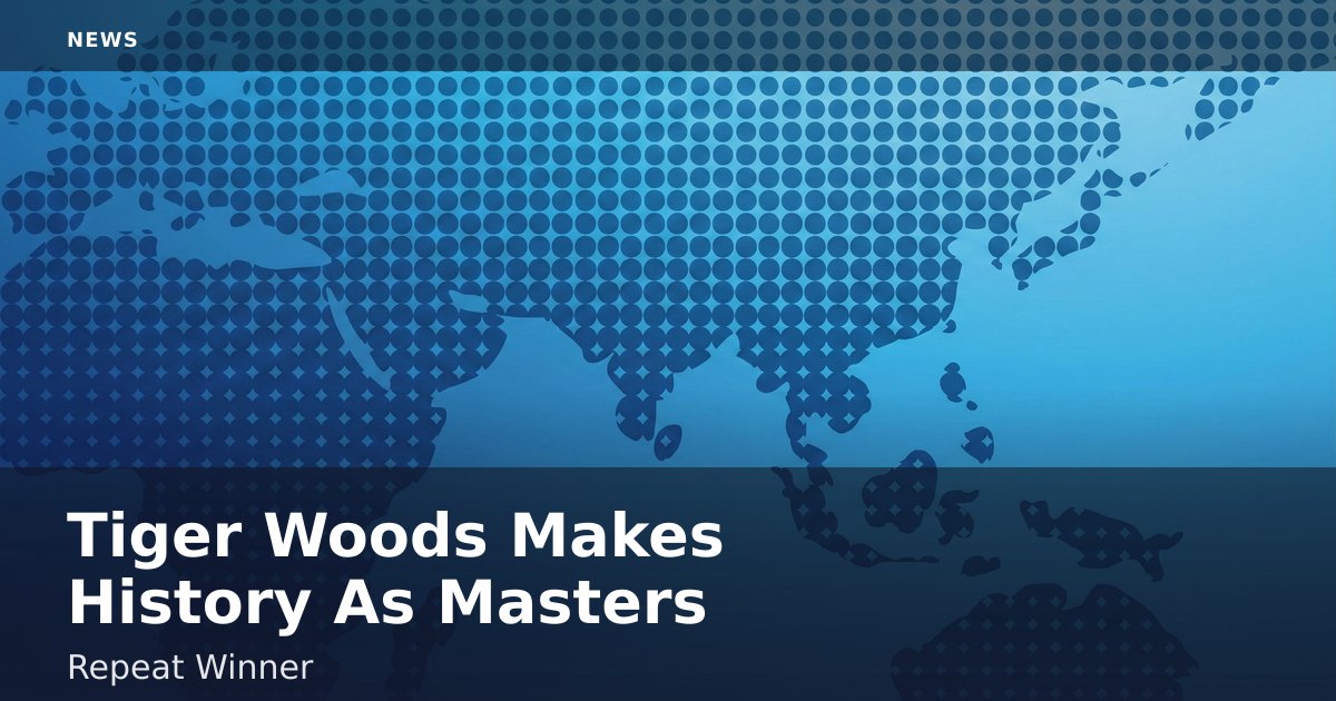 Tiger Woods Makes History As Masters Repeat Winner